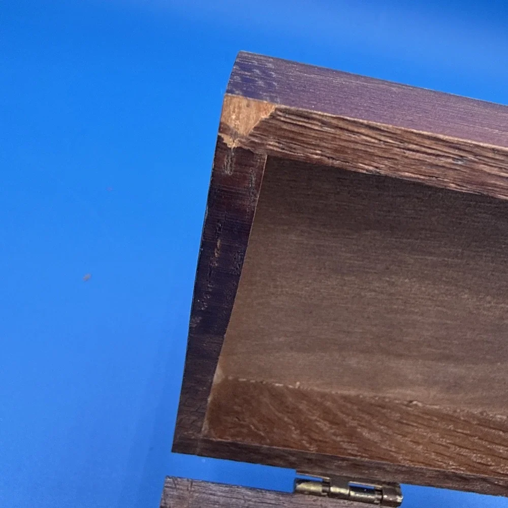 Vintage Oak Wooden Index Recipe card Box Dovetail 353 Harry Hedberg 5 3/4